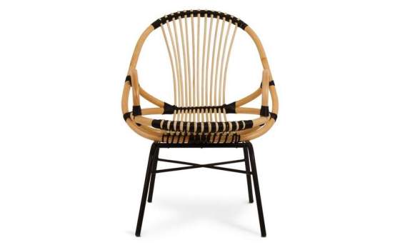 Sillon Ratan Natural y Patas Metálicas Serie Penelope