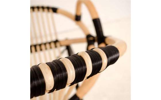 Sillon Ratan Natural y Patas Metálicas Serie Penelope