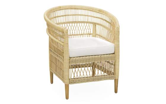 Sillon Ratan y Medula Natural con Cojin Actual Serie Alvade