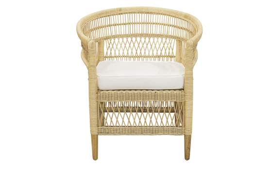 Sillon Ratan y Medula Natural con Cojin Actual Serie Alvade