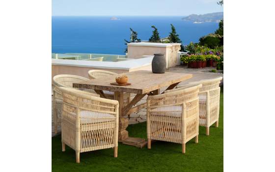 Sillon Ratan y Medula Natural con Cojin Actual Serie Alvade