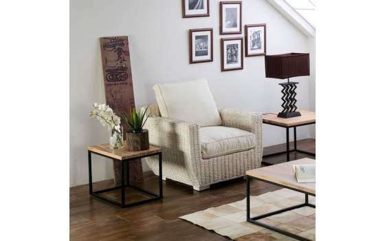 Sillón Rattan Blanco Decape Ursula