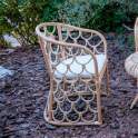 Sillon Rattan Natural con Cojin Loneta Serie Aticos Sillon Rattan Natural con Cojin Loneta Serie Aticos