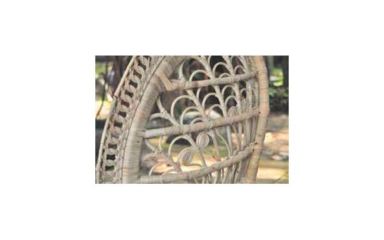 Sillon Rattan Tejido Pavo Real