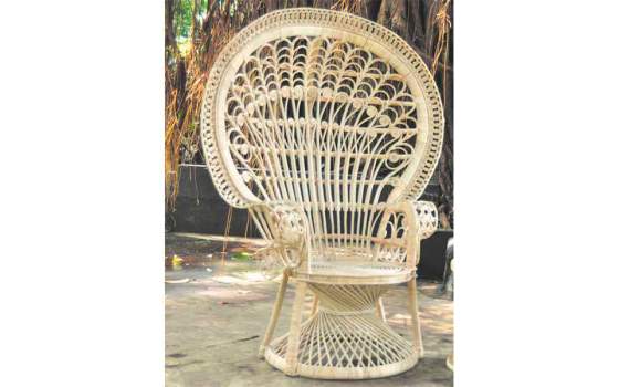 Sillon Rattan Tejido Pavo Real