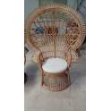 Sillon Rattan Tejido Pavo Real