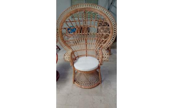 Sillon Rattan Tejido Pavo Real