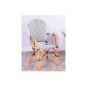 Sillon Rattan Terraza Tejido Sintetico Negro Blanco Barias