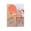 Sillon Rattan Terraza Tejido Sintetico Rojo Blanco Barias