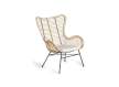 2 Sillones Rattan  Forja con Cojin Blanco Serie Rattanwund