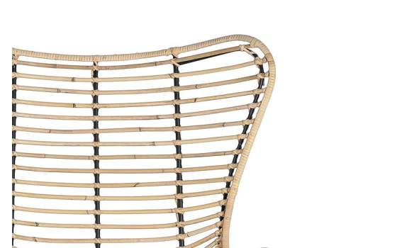 2 Sillones Rattan  Forja con Cojin Blanco Serie Rattanwund