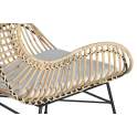 2 Sillones Rattan  Forja con Cojin Blanco Serie Rattanwund