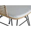 2 Sillones Rattan Forja con Cojin Blanco Serie Rattanwund