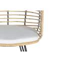 2 Sillones Rattan Forja con Cojin Blanco Serie Rattanwund