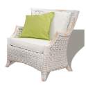 Sillon Rattan y Madera Patinado en Blanco Serie Melbourne