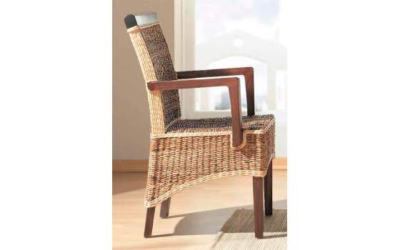 Sillon Recto Madera y Abaca  Albange