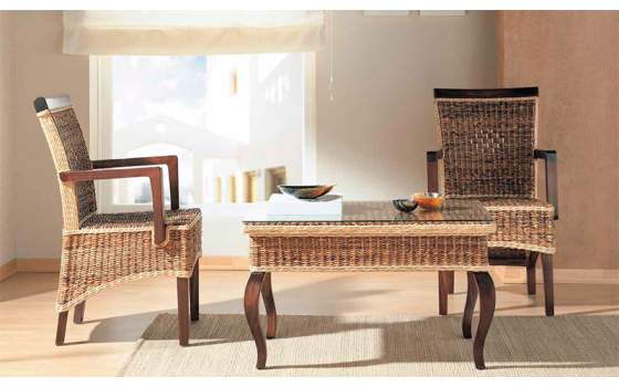 Sillon Recto Madera y Abaca  Albange