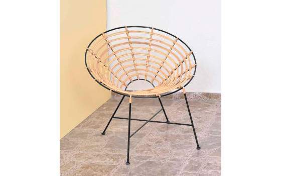 Sillon Redondo Salon o Jardin Actual Forja Rattan Serie Anisas