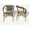 Sillon Cafe Crema Clasico Aluminio y Plastico Tejido Rivoli