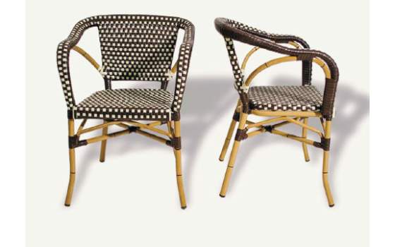 Sillon Cafe Crema Clasico Aluminio y Plastico Tejido Rivoli