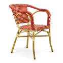 Sillon Rojo Clasico Aluminio y Plastico Tejido Serie Rivoli