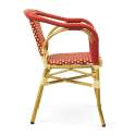 Sillon Rojo Clasico Aluminio y Plastico Tejido Serie Rivoli