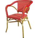 Sillon Rojo Clasico Aluminio y Plastico Tejido Serie Rivoli