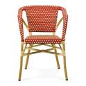 Sillon Rojo Clasico Aluminio y Plastico Tejido Serie Rivoli