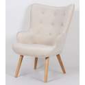 Sillon Salon Actual Tapizado Terciopelo Beige Serie Boulain