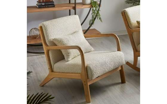 Sillon Salon Actual Tejido Anat Color Beige Serie Abatran