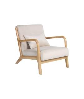 Sillon Salon Actual Terciopelo Color Beige Serie Abatran