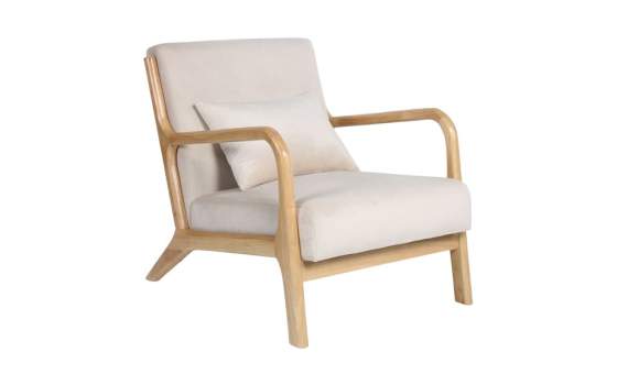 Sillon Salon Actual Terciopelo Color Beige Serie Abatran