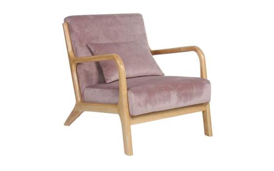 Sillon Salon Actual Terciopelo Color Rosa Palido Serie Abatran