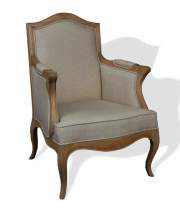 Sillon Salon Clasico Roble Tapizado Vintage
