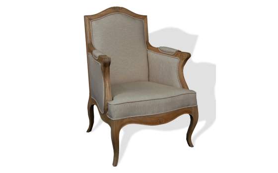 Sillon Salon Clasico Roble Tapizado Vintage