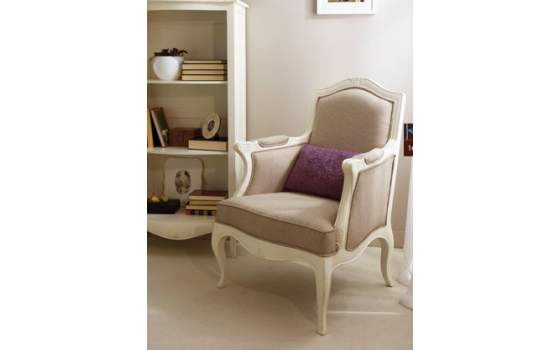 Sillon Tapizado Blanco Paris