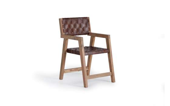 Sillon Tapizado Piel Marron Estilo Actual Serie Adevar