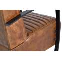 Sillon Tapizado piel Marron y Acero Negro Serie Alesane