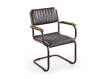 Sillon Tapizado Piel Negra Estructura de Acero Negro Bristol