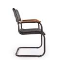 Sillon Tapizado Piel Negra Estructura de Acero Negro Bristol