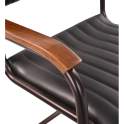 Sillon Tapizado Piel Negra Estructura de Acero Negro Bristol