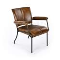 Sillon Tapizado Piel y Estructura de Acero Negro - Serie Bristol