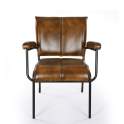 Sillon Tapizado Piel y Estructura de Acero Negro - Serie Bristol