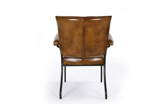 Sillon Tapizado Piel y Estructura de Acero Negro - Serie Bristol