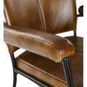 Sillon Tapizado Piel y Estructura de Acero Negro - Serie Bristol