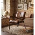Sillon Tapizado Piel y Estructura de Acero Negro - Serie Bristol