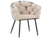 Sillon Tapizado Rizo Suave Beige Patas Acero Negro Laysan