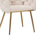 Sillon Tapizado Rizo Suave Blanco Patas Acero Oro Laysan Sillon Tapizado Rizo Suave Blanco Patas Acero Oro Laysan