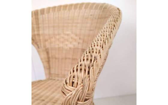 Sillon Tejido Medula Ratan Natural Loneta Cruda Serie Penelope