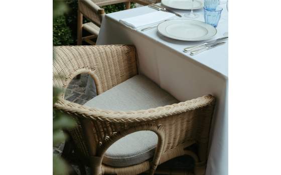 Sillon Tejido Medula Ratan Natural Loneta Cruda Serie Penelope